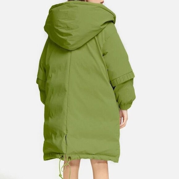 Nap Loungewear Oversized Down Puffer Coat | Green | Size Small - Picture 5 of 11